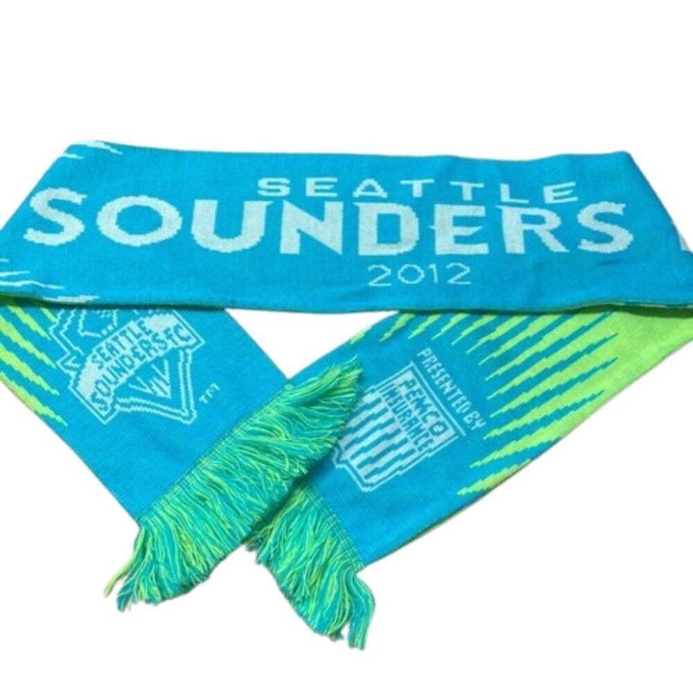 Seattle Sounders FC 2012 Junior Alliance Soccer Scarf Ruffneck Blue Green Fringe